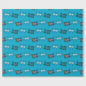Dog Bone Graffiti Style New Baby Blue WP4 Geschenkpapier (Flach)