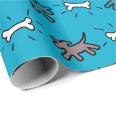 Dog Bone Graffiti Style New Baby Blue WP4 Geschenkpapier (Rolleneckpunkt)