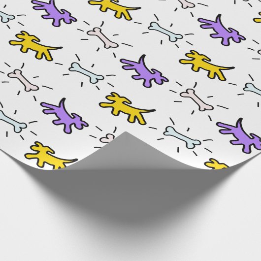 Dog Bone Graffiti Style Wählen Sie Farbe Wrapping  Geschenkpapier (Ecke)
