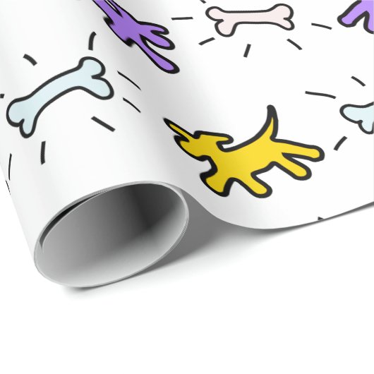Dog Bone Graffiti Style Wählen Sie Farbe Wrapping Geschenkpapier (Rolleneckpunkt)