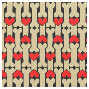 Dog Bone Hearts Stoff
