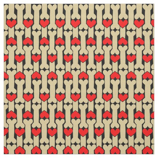 Dog Bone Hearts Stoff (Muster)
