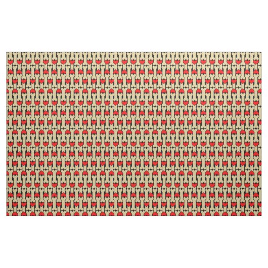 Dog Bone Hearts Stoff (Fat Quarter (45,7 x 55,9 cm))