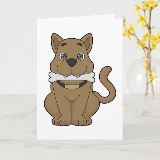 Dog Bone Karte (Gelbe Blume)