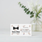Dog-Bone-Logo | Hunde und Knochenmuster Visitenkarte (Stehend Vorderseite)