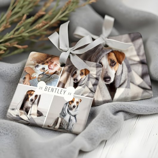 Dog Bone Modernes Vier Foto Pet Collage Keramikornament