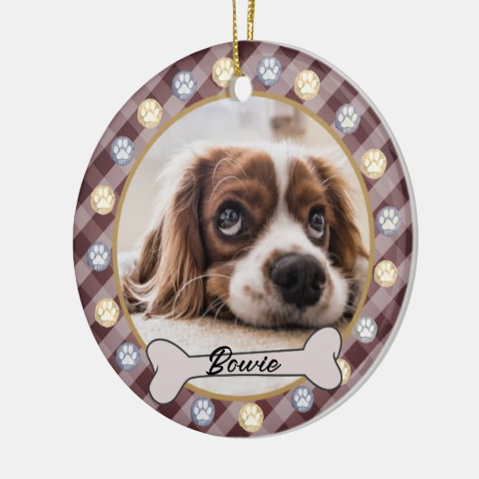 Dog Bone Name Paws Christmas | Keramik Ornament (Links)