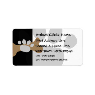 Dog Bone & Pag Print Adressaufkleber