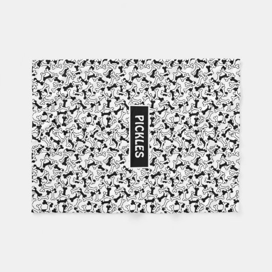 Dog Bone Pet Fleece Blanket (Vorderseite (Horizontal))