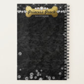 Dog Bone Vet Groomer Crush Velvet Gold Ernennung Planer (Rückseite)