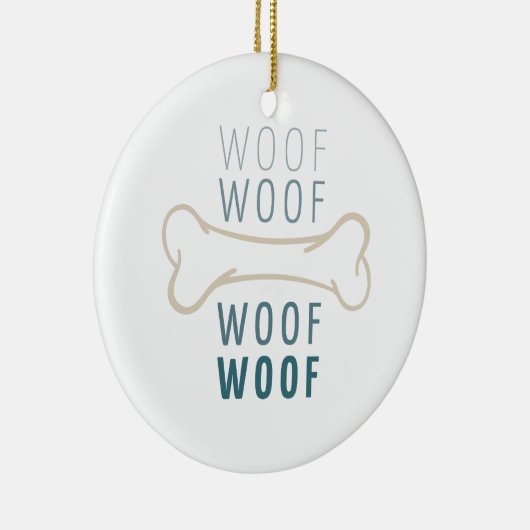 Dog Bone Woof Keramik Ornament (Rechts)
