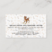 Dog Bones Paws Muster | Happy Doggie | QR-Code Visitenkarte (Rückseite)