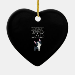 Dog Boston Terrier Vater Mens I Liebe Niedlich Fun Keramik Ornament