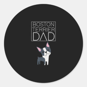Dog Boston Terrier Vater Mens I Liebe Niedlich Fun Runder Aufkleber