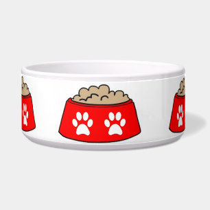 Dog Bowl Food Bowl, White Paws Napf