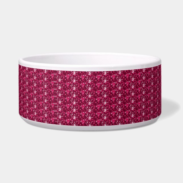 Dog Bowl Maroon Glitzer Napf (Vorderseite)
