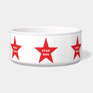 Dog Bowl Star Hund auf Red Star Napf