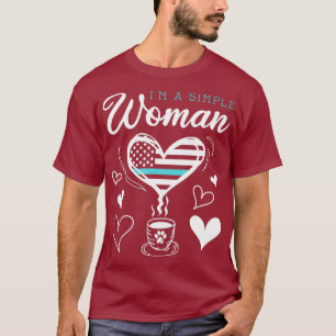 Dog Breed Coffee Bean Im A Simple Women American T-Shirt