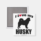 "DOG BREED" - HUSKY - "ICH LIEBE MEIN HUSKY" MAGNET (Vorderseite/Rückseite)