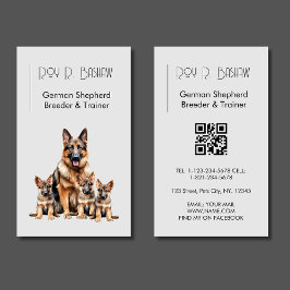 Dog Breeder Trainer German Shepherd Puppy QR Code  Visitenkarte