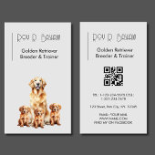 Dog Breeder Trainer Golden Retriever QR Code  Visitenkarte