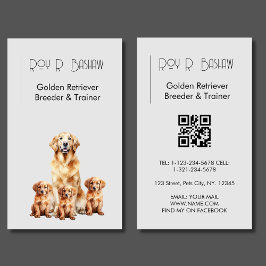 Dog Breeder Trainer Golden Retriever QR Code  Visitenkarte