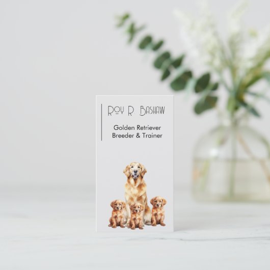 Dog Breeder Trainer Golden Retriever QR Code  Visitenkarte (Stehend Vorderseite)