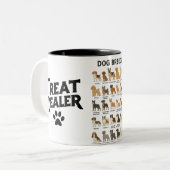 Dog Breeds Mug – Cute Dog Lover Coffee Cup Zweifarbige Tasse (Vorderseite Links)