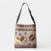 Dog Brown Football Funny Einzigartiger Kunstspass Tragetaschen Mit Langen Trägern (Rückseite)