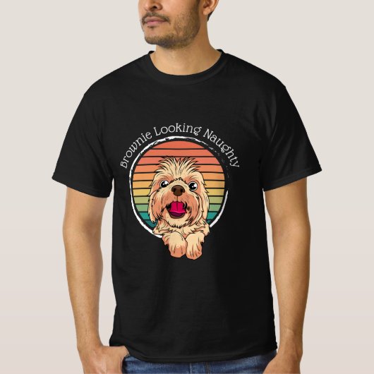 Dog Brownie Looking Naughty T-Shirt (Vorderseite)