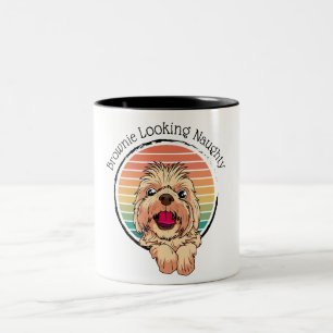 Dog Brownie Looking Naughty Zweifarbige Tasse