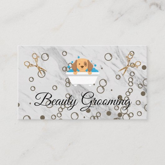 Dog Bubble Bath | Schere Visitenkarte (Vorderseite)