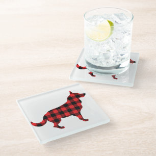 Dog Buffalo Kariertes Design Glasuntersetzer
