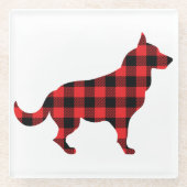 Dog Buffalo Kariertes Design Glasuntersetzer (Vorderseite)
