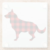 Dog Buffalo Kariertes Design Glasuntersetzer (Rückseite)