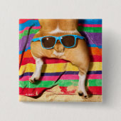 Dog Butt With Sunglasses Button (Vorderseite)