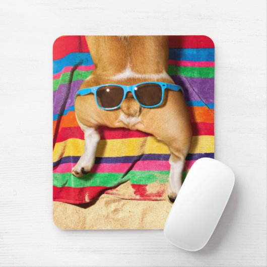 Dog Butt With Sunglasses Mousepad (Mit Mouse)