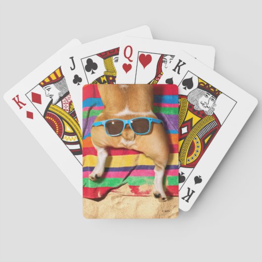 Dog Butt With Sunglasses Spielkarten (Rückseite)