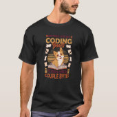 Dog Bytes Code Computer Joke Programming 1 T-Shirt (Vorderseite)