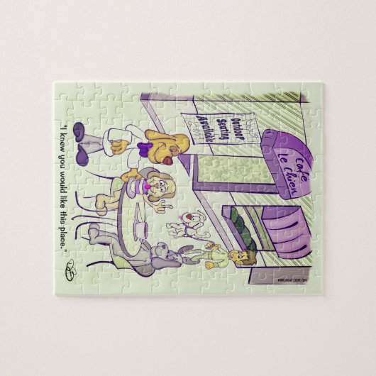 Dog Cafe Funny 8 x 10 Jigsaw Puzzle (Horizontal)