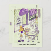 Dog Cafe Postcard Postkarte (Vorne/Hinten)