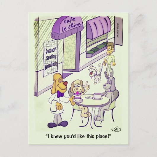 Dog Cafe Postcard Postkarte (Vorderseite)