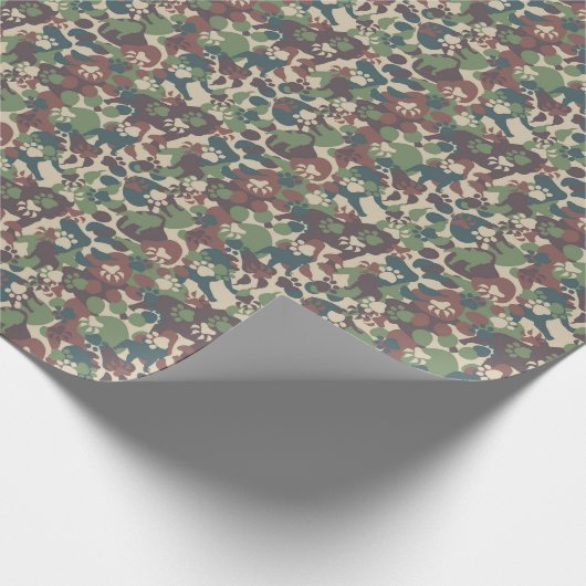Dog Camouflage Pattern Geschenkpapier (Ecke)