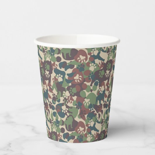 Dog Camouflage Pattern Pappbecher (Links)