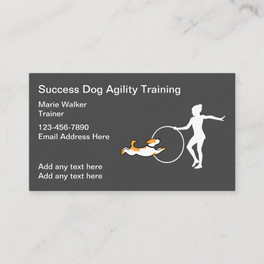 Dog Canine Agility Training Visitenkarte (Vorderseite)