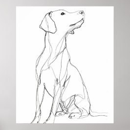 Dog Canine - minimalistische Linie Art III Poster