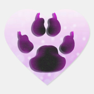 Dog Canine Paw Print Lila Stickers
