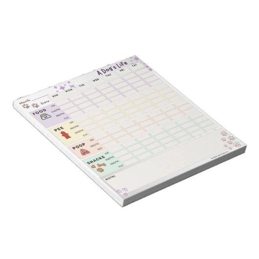 Dog Care Tracker Notepad: Essen, Bad & mehr! Notizblock (angewinkelt)