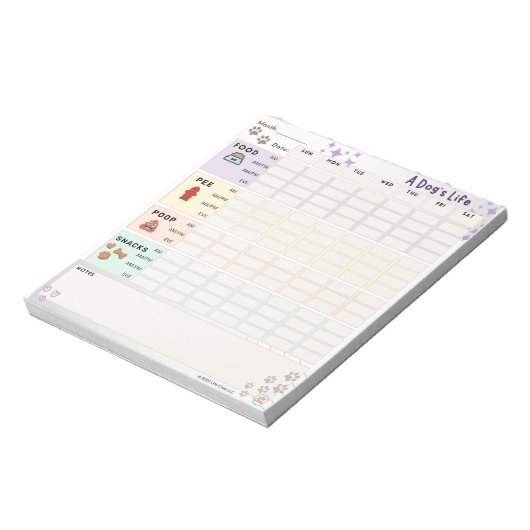 Dog Care Tracker Notepad: Essen, Bad & mehr! Notizblock (Rotiert)