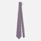 Dog Cartoon on Purple Custom Necktie Krawatte (Vorderseite)